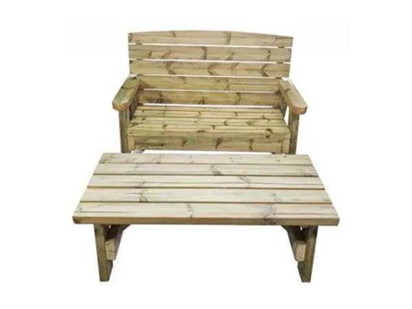 2 seater garden wooden coffee table