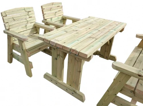 wooden garden dining table