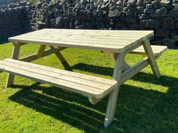 traditional a frame wooden picnic table