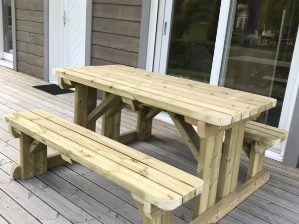 walk in picnic bench table wooden