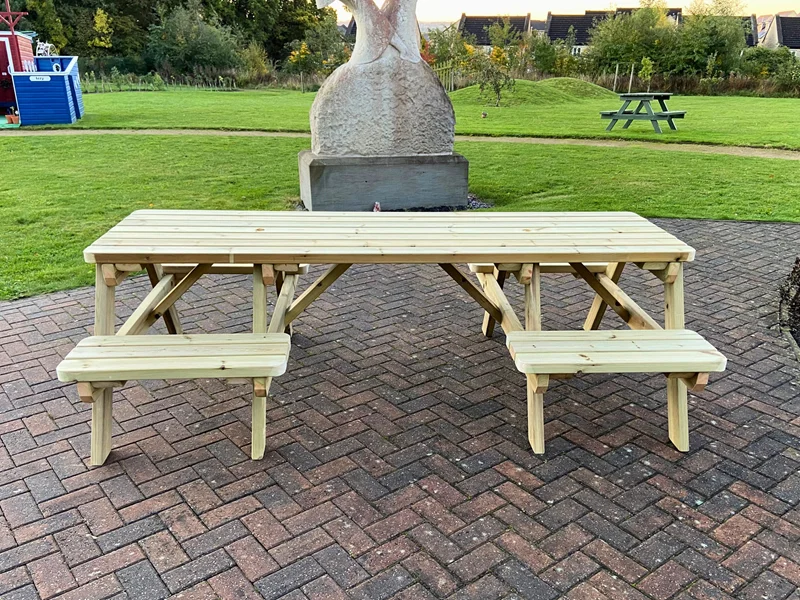 wheelchair accessible wooden picnic table