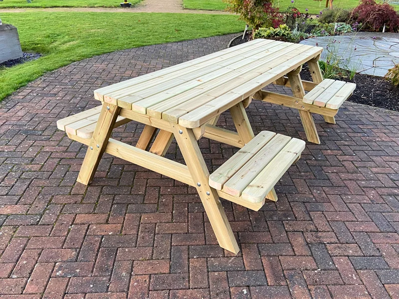 wheelchair accessible wooden picnic table