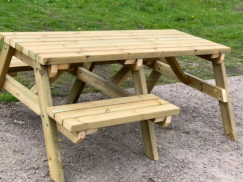 wheelchair accessible wooden picnic table
