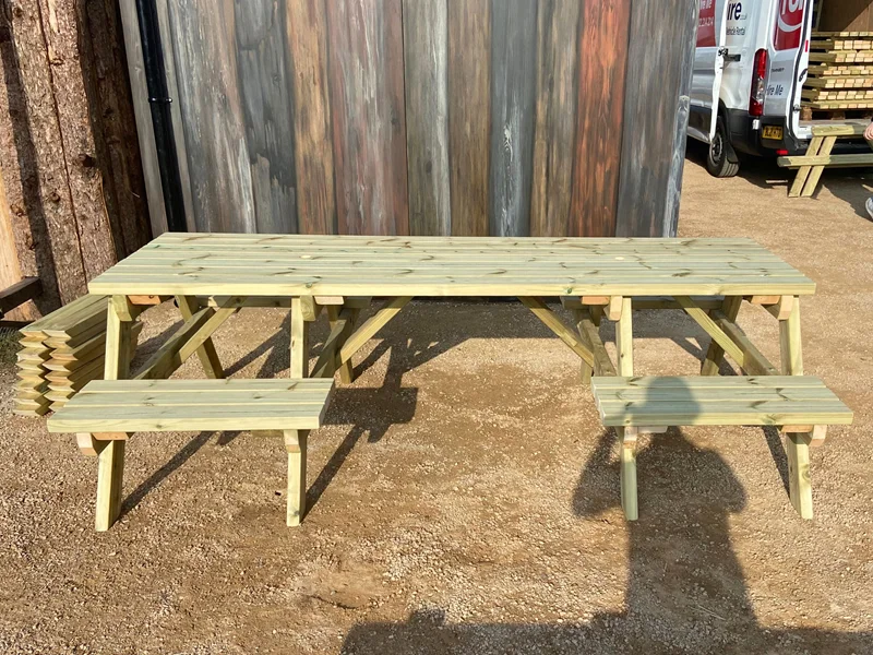 wheelchair accessible wooden picnic table