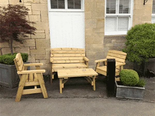 4 seater garden wooden coffee table