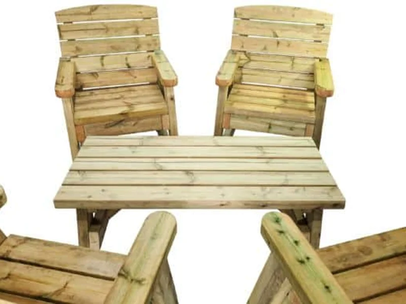 4 seater garden wooden coffee table