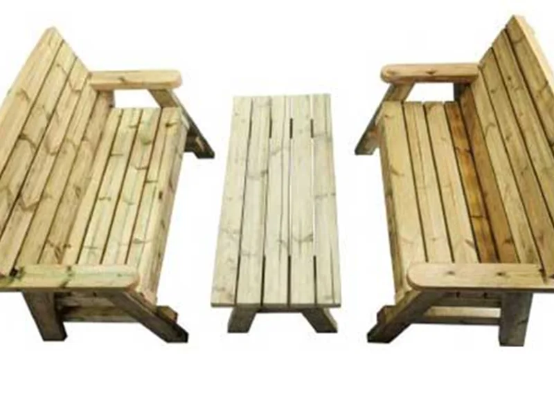 4 seater garden wooden coffee table