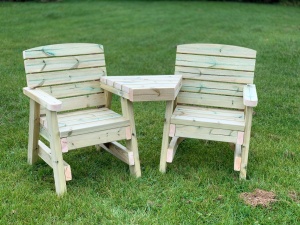 two seater wooden love seat