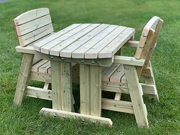 wooden outdoor 2 person dining set