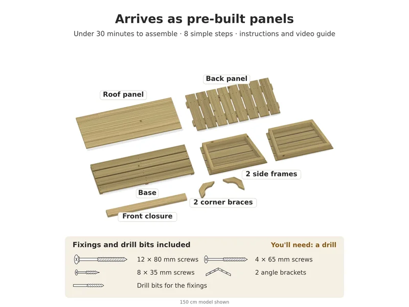 medium sized wooden log store for garden