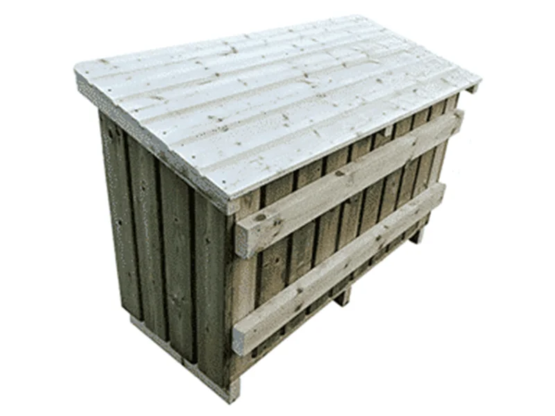 medium sized wooden log store for garden