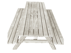 heavy duty picnic table on white background
