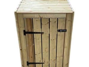 wooden single wheelie bin store