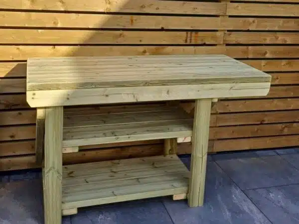 Wooden bench on a hardwood floor in an interior design setting