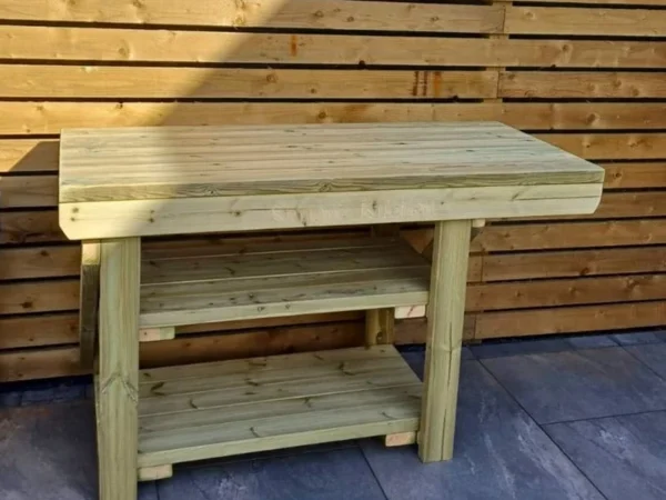 bbq pizza oven table made out of wood