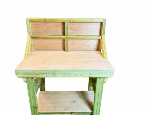 Wooden Workbench With Hardwood Ply Top and Backboard - Image 2