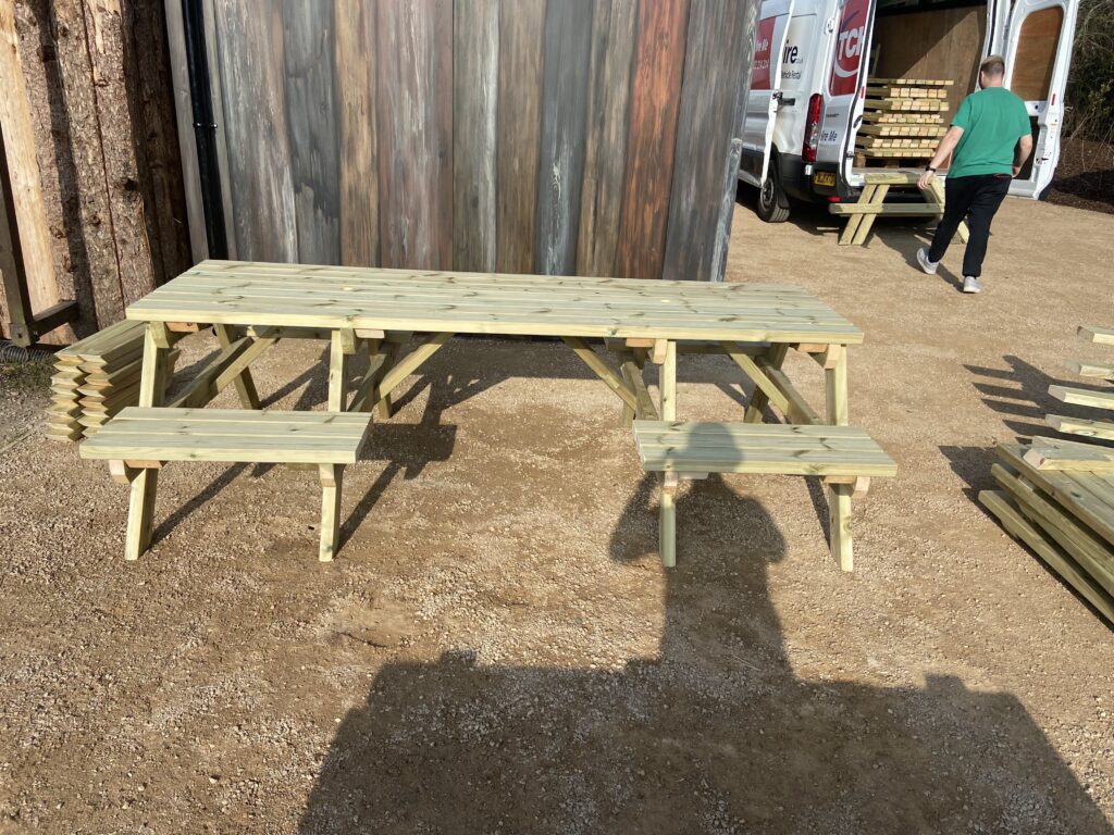 Wheelchair accessible picnic table used at Twycross Zoo 2