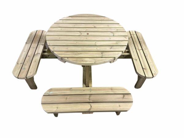 Handmade 8-Seater Round Picnic Table - Image 5