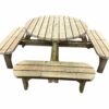 Handmade 8-Seater Round Picnic Table - Image 7