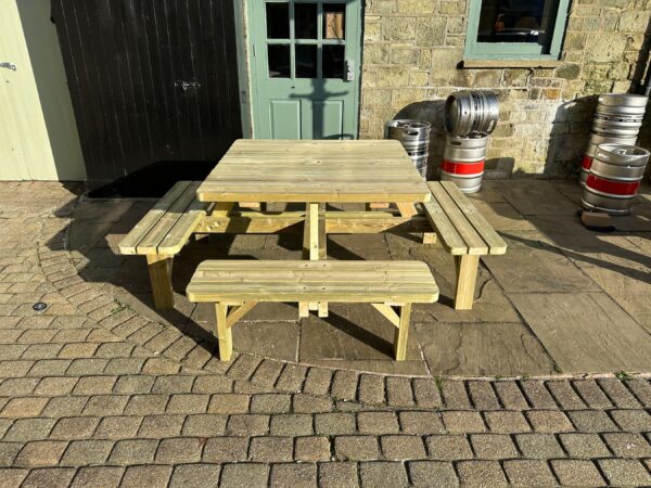 Handmade 8-Seater Square Picnic Table - Image 3