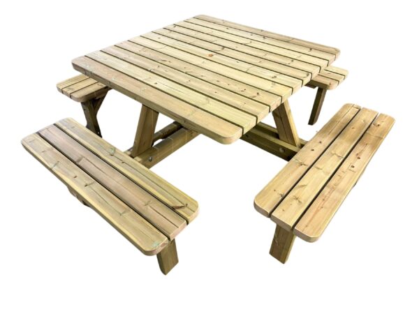 Handmade 8-Seater Square Picnic Table - Image 5