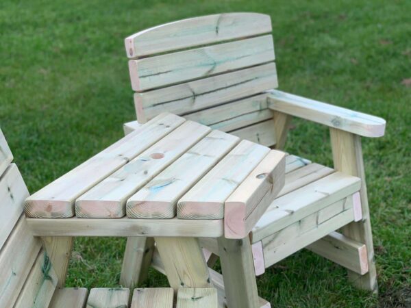 Wooden Garden Love Seat - Image 3
