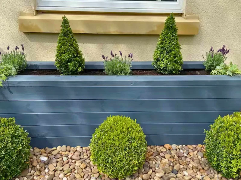 raised wooden garden planter