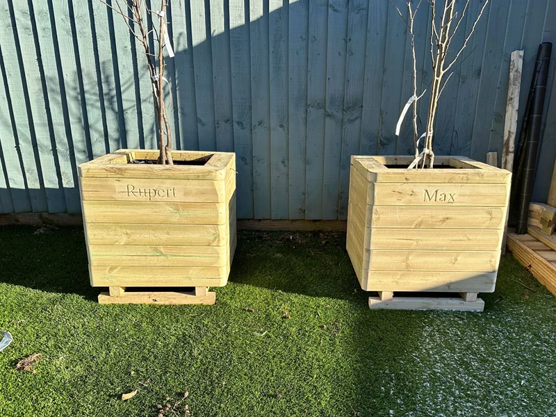 raised wooden garden planter