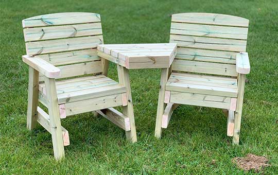 Wooden Garden Love Seat