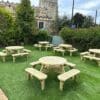 Handmade 8-Seater Round Picnic Table