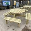 Handmade 8-Seater Round Picnic Table - Image 3
